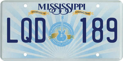 MS license plate LQD189
