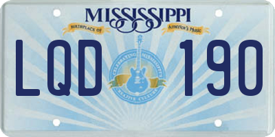 MS license plate LQD190