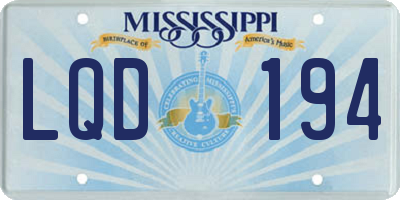 MS license plate LQD194