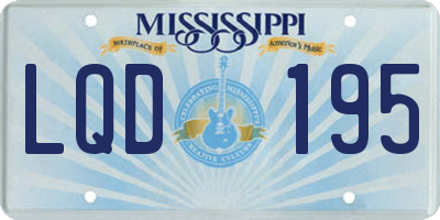 MS license plate LQD195