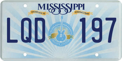 MS license plate LQD197