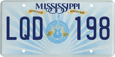 MS license plate LQD198