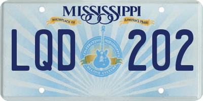 MS license plate LQD202