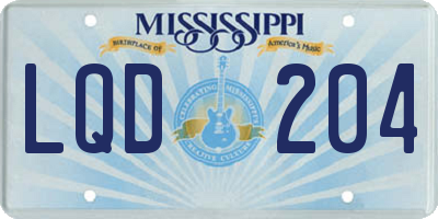 MS license plate LQD204