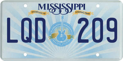 MS license plate LQD209