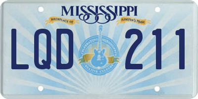 MS license plate LQD211