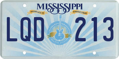 MS license plate LQD213