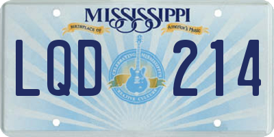 MS license plate LQD214