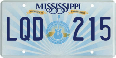 MS license plate LQD215