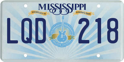 MS license plate LQD218