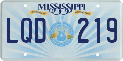 MS license plate LQD219
