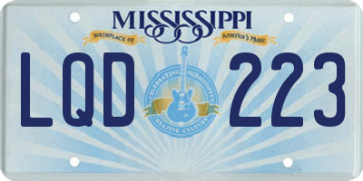 MS license plate LQD223