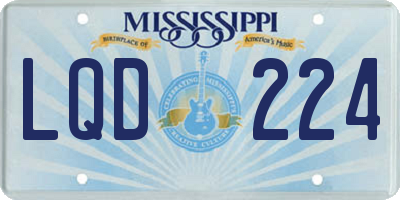 MS license plate LQD224