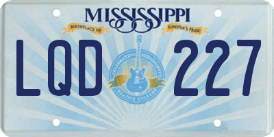 MS license plate LQD227