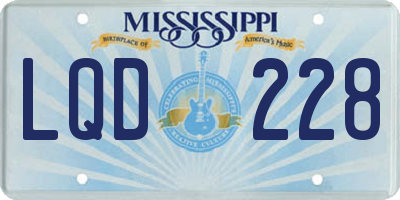 MS license plate LQD228