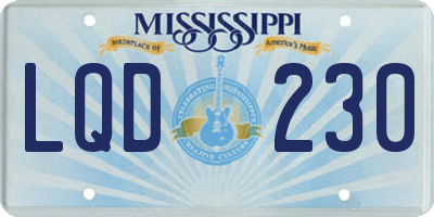 MS license plate LQD230