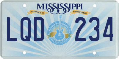 MS license plate LQD234