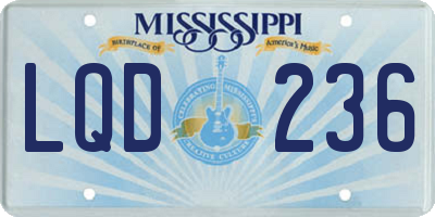 MS license plate LQD236