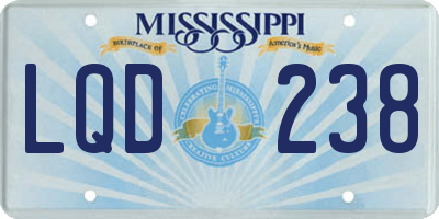 MS license plate LQD238