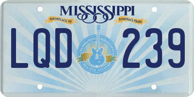 MS license plate LQD239