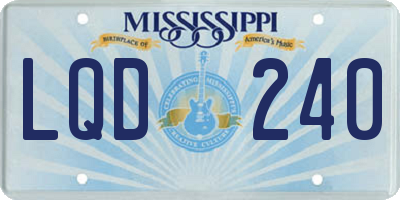 MS license plate LQD240