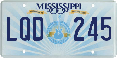 MS license plate LQD245