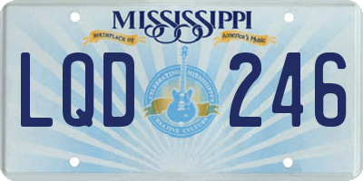 MS license plate LQD246