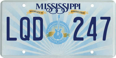 MS license plate LQD247