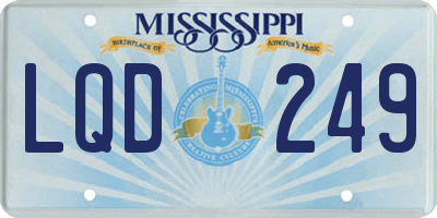 MS license plate LQD249