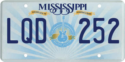 MS license plate LQD252
