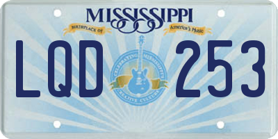 MS license plate LQD253