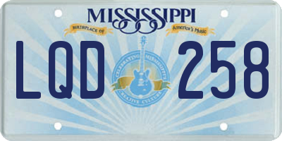 MS license plate LQD258
