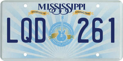 MS license plate LQD261