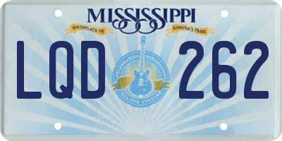 MS license plate LQD262