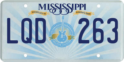 MS license plate LQD263