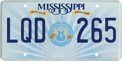 MS license plate LQD265