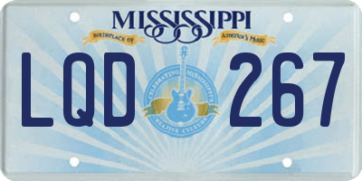 MS license plate LQD267