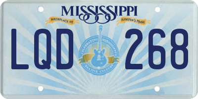 MS license plate LQD268