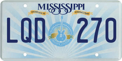 MS license plate LQD270