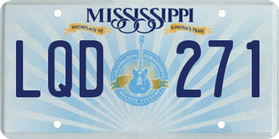 MS license plate LQD271