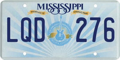 MS license plate LQD276