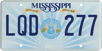 MS license plate LQD277