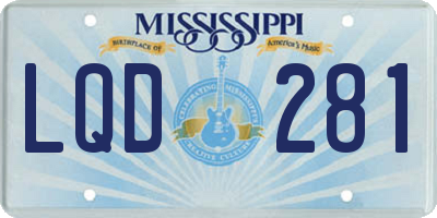 MS license plate LQD281