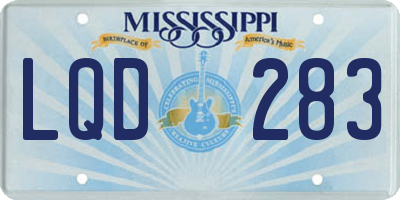 MS license plate LQD283