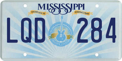 MS license plate LQD284