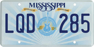 MS license plate LQD285