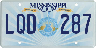 MS license plate LQD287