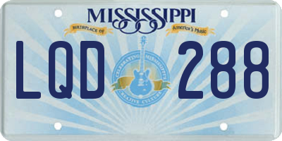 MS license plate LQD288