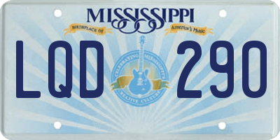MS license plate LQD290