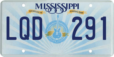 MS license plate LQD291